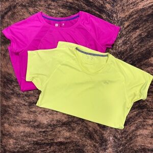 Two Athletic Tees Neon Yellow & Hot Pink